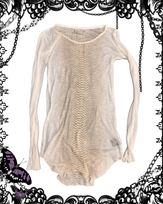 ifsixwasnine Snake Print Mesh Top